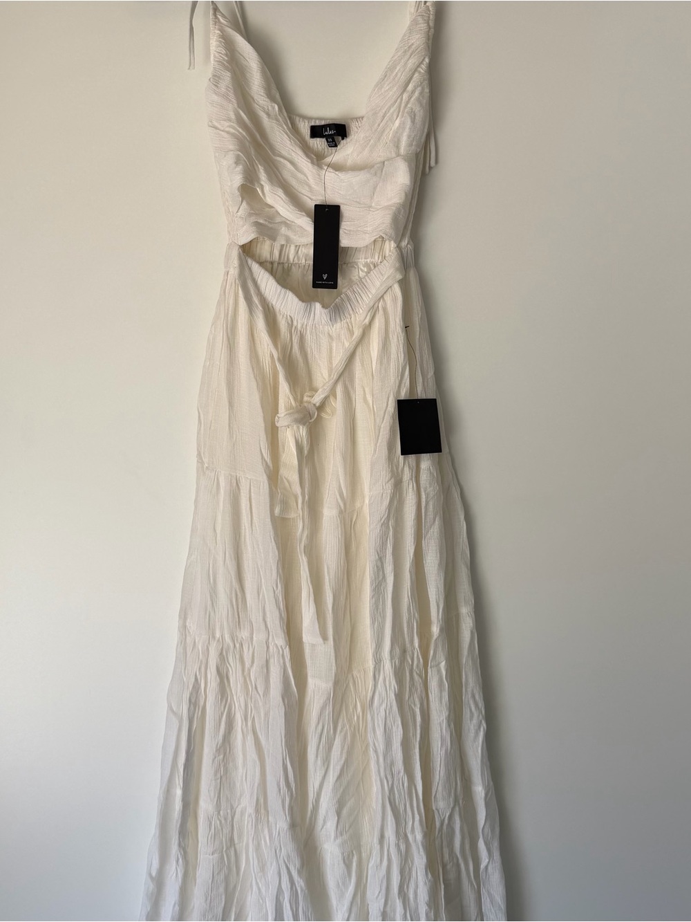 Lulus Women's Effortless Sweetness White Front Cut Out Dress